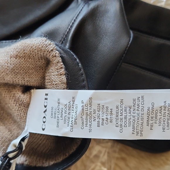 NWT Coach Black Sheep Leather Tech Gloves Men's Size L. 🖤🧤🎁 - Picture 9 of 16